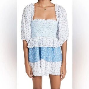 Floral Smocked Peplum Dress